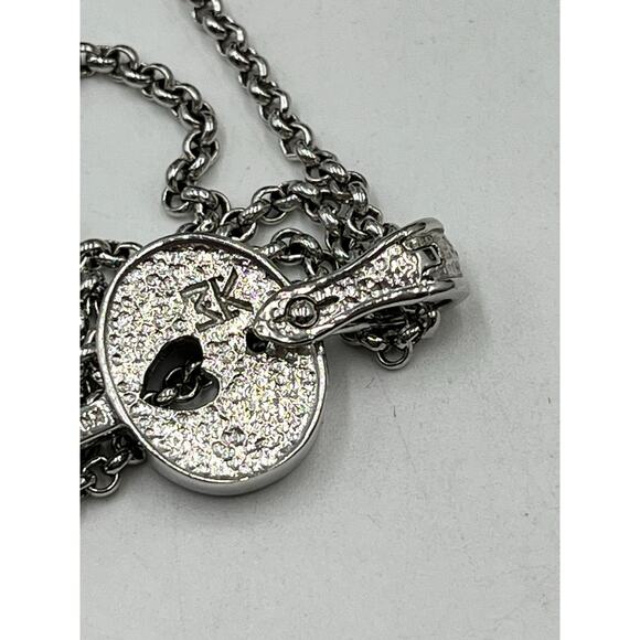 KM 925 Sterling Silver Real White Diamond & Tahitian Pearl Key Pendant - Picture 14 of 14